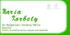 maria korbely business card