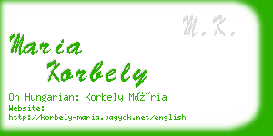 maria korbely business card